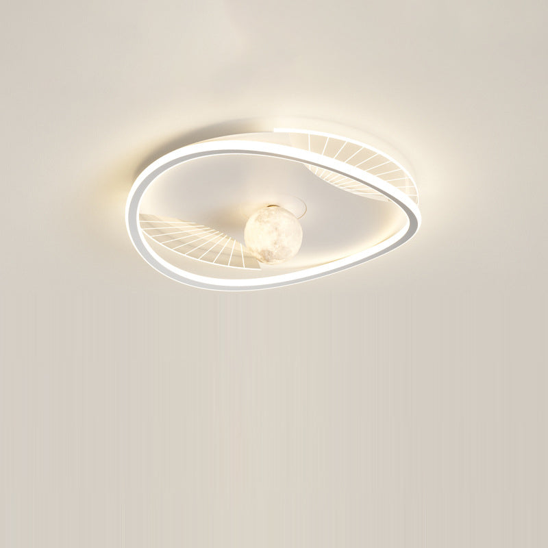 Moderne minimalistische Kreisring Eisen Acryl Aluminium LED Unterputz Deckenleuchte für Schlafzimmer 