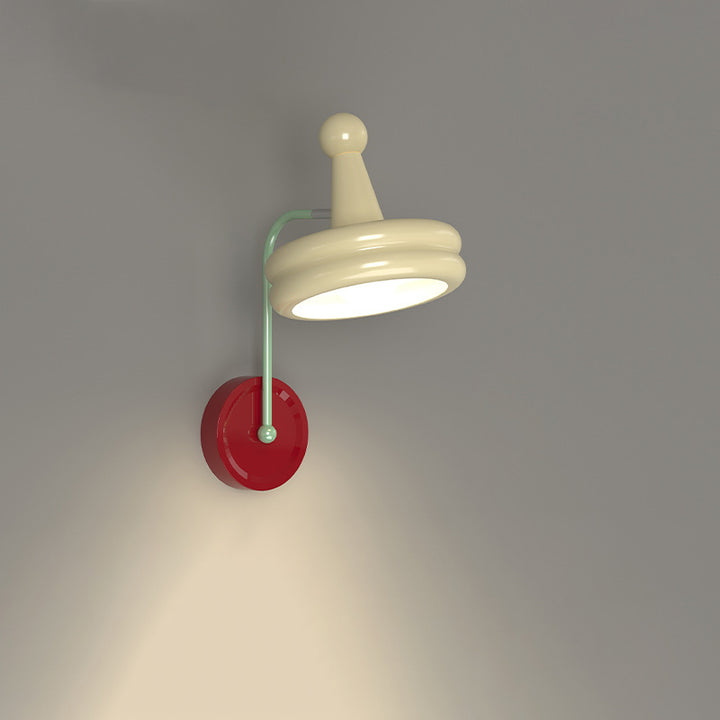 Moderne Einfachheit Runde Eisen Metall 1-Licht Wandleuchte Lampe für Schlafzimmer 