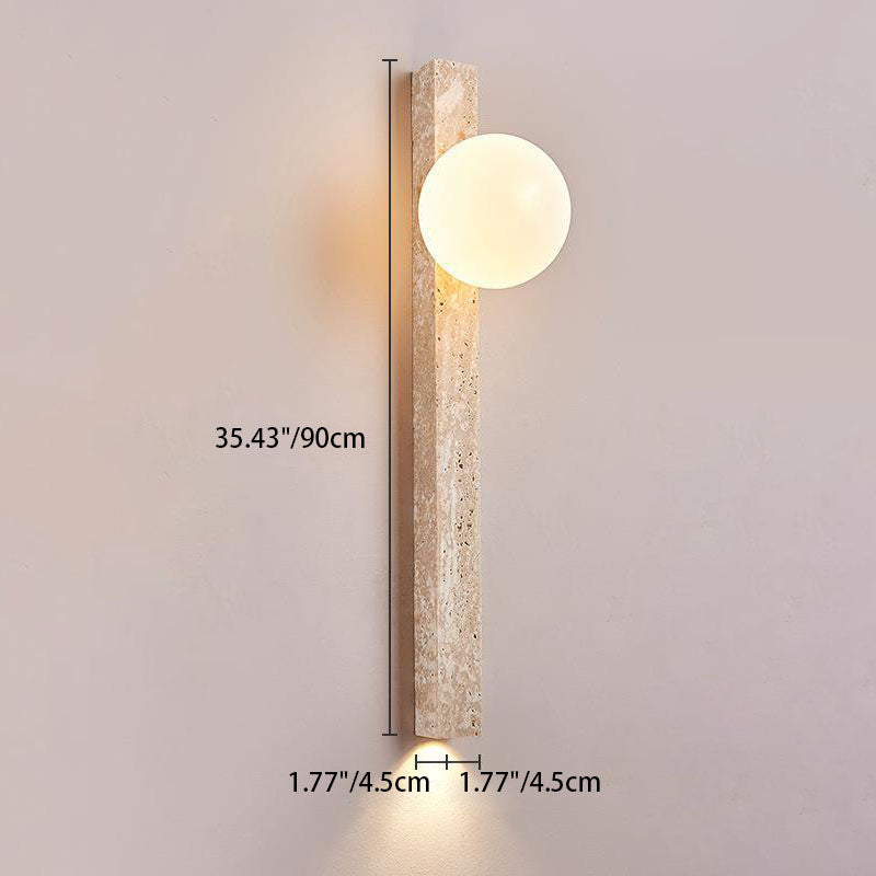 Traditionelle japanische Langstreifen-Gelber Travertin 2-Lichter für den Flur 