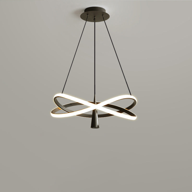 Moderne minimalistische Kreis konische Eisen Acryl LED Kronleuchter für Wohnzimmer 