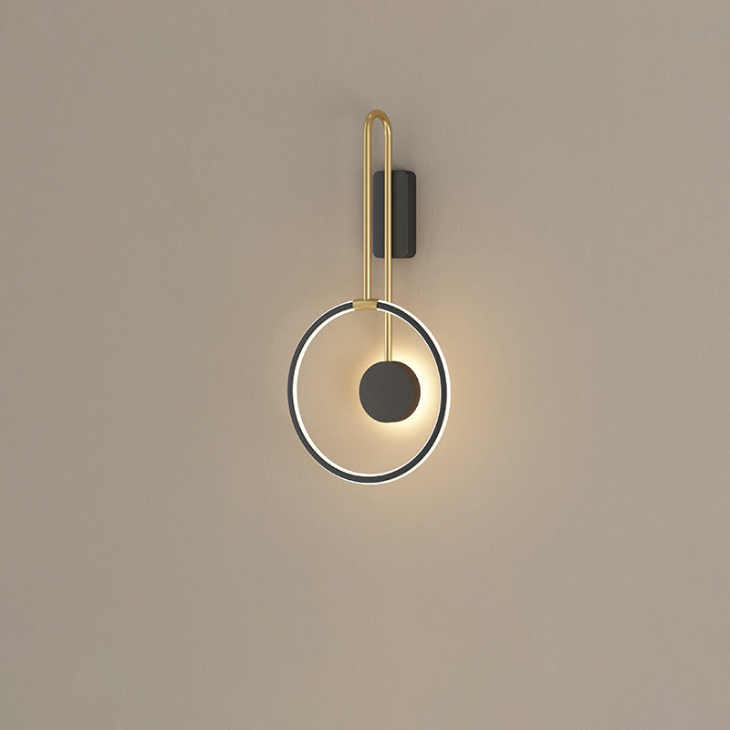 Applique Murale à LED en Aluminium Cercle Anneau Bande de Silicone Simplicité Moderne pour Salon 