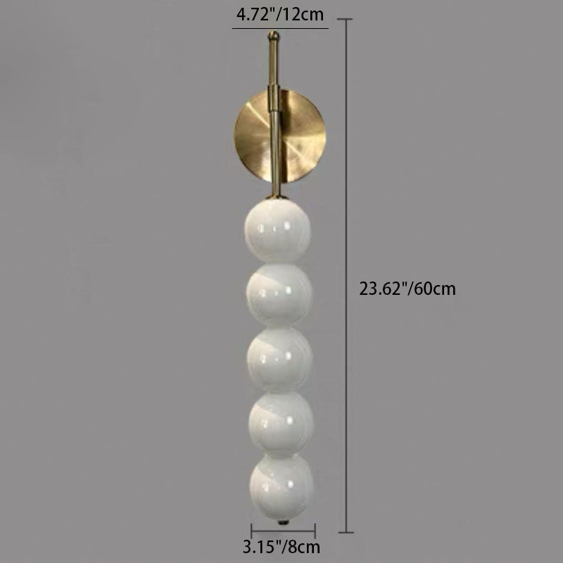 Lámpara de Aplique de Pared de Bola de Vidrio de Hierro de Simplicidad Moderna 3/5/7 Luces Para Sala de Estar 
