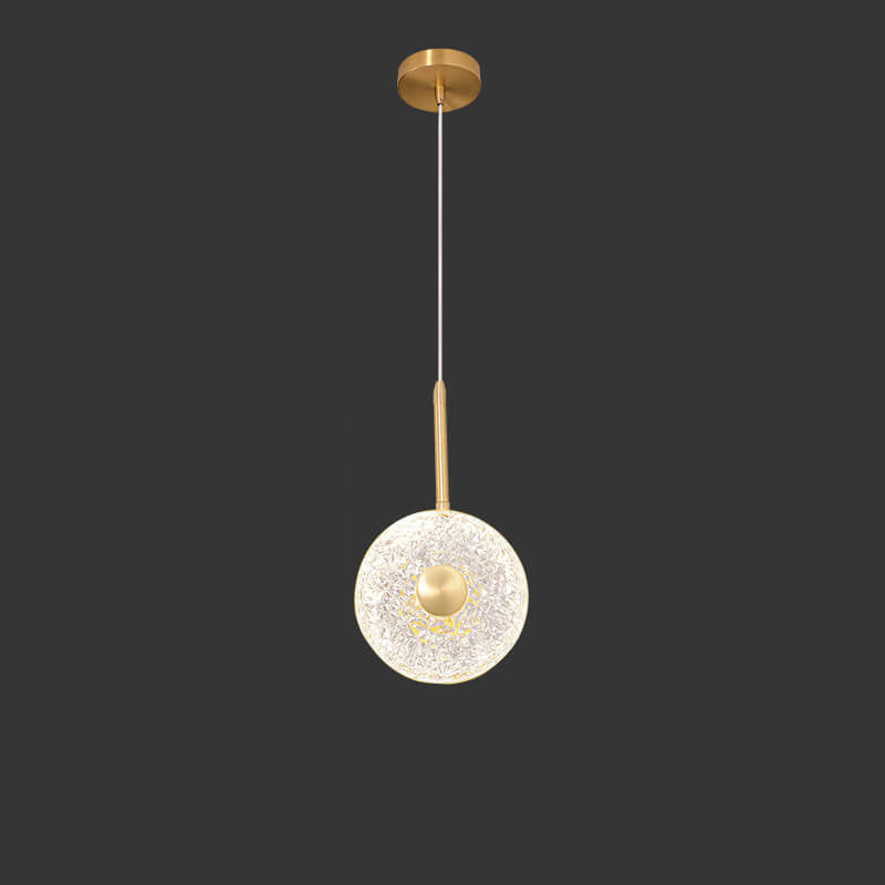 Moderne Luxus Hängeleuchte aus Vollkupfer Glas Zylinder Sphärische Diamant LED 