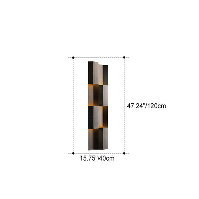 Applique murale LED rectangulaire en aluminium étanche rétro contemporain pour patio extérieur 