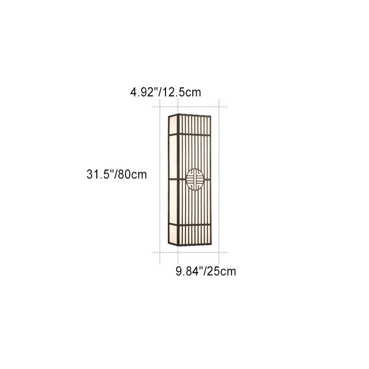Applique murale LED en acier inoxydable rectangulaire en plastique chinois traditionnel pour entrée 