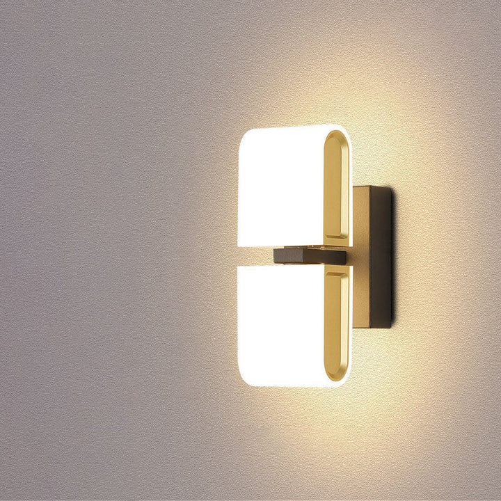 Moderne minimalistische runde LED-Wandleuchte aus Zinklegierung, drehbar 