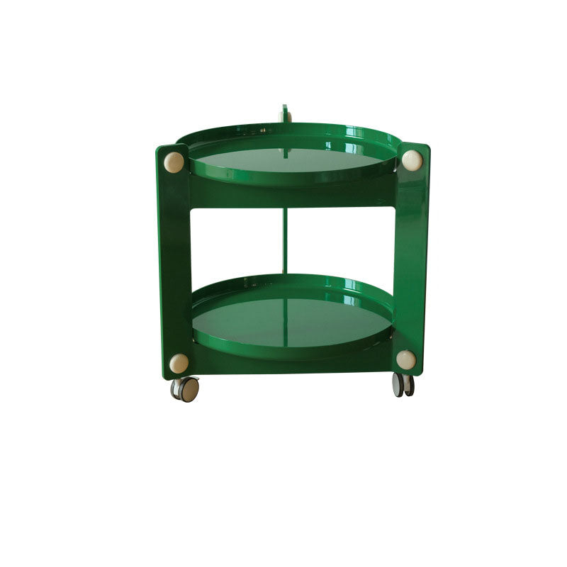 Zeitgenössischer kreativer runder PET-Acryl-Beistelltisch mit 2 Ebenen für das Wohnzimmer 