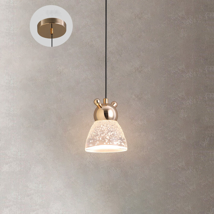 Modern Minimalist Diamond Round Trapezoid Aluminum Crystal LED Pendant Light For Bedroom