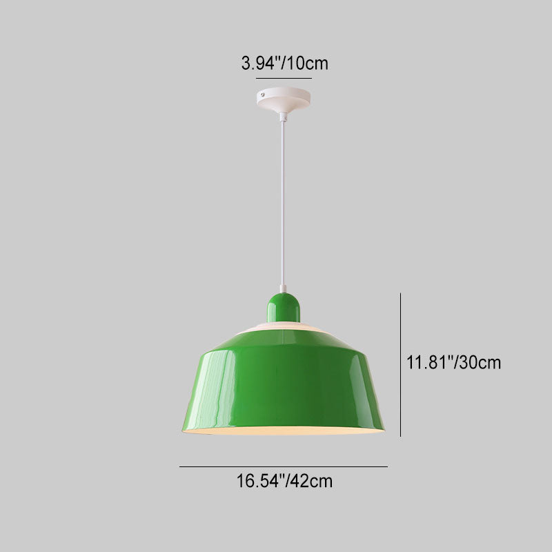 Contemporary Scandinavian Round Iron PVC 1-Light Pendant Light For Dining Room