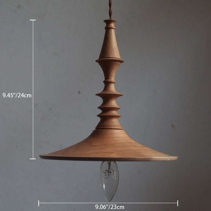 Japanese Wabi-Sabi White Oak Round 1-Light Pendant Light