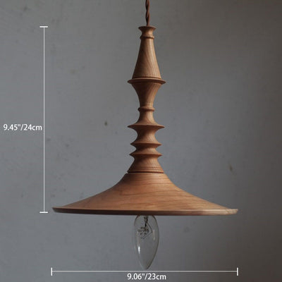 Japanese Wabi-Sabi White Oak Round 1-Light Pendant Light