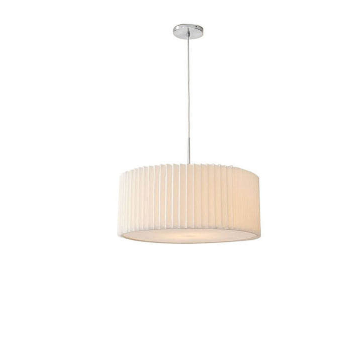 Contemporary Scandinavian Pleated PVC Fabric Hardware Drum Cone 1-Light Pendant Light for Living Room