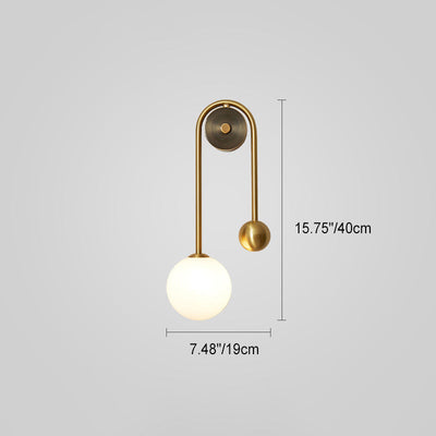Zeitgenössische nordische Kupfer Acryl Zylinder Ball 1/2/4 Licht Wandleuchte Lampe für Wohnzimmer 