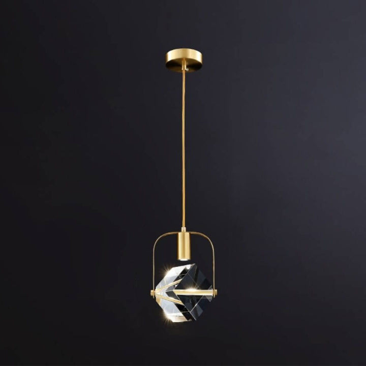 Moderne Einfachheit Kristall Quadrat 1-Licht Pendelleuchte für Schlafzimmer 