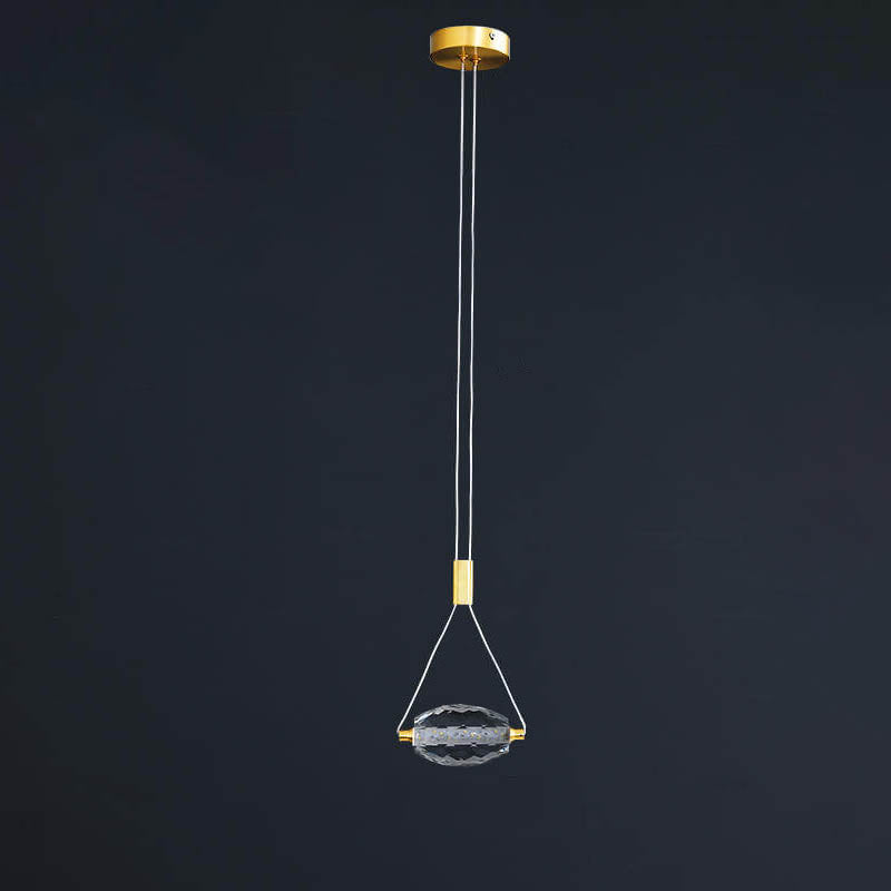 Moderne Art Deco Diamant Kristall Geometrische Kupfer LED Pendelleuchte für Wohnzimmer 