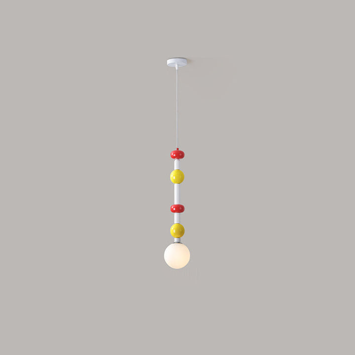 Lámpara colgante de vidrio de frutas teñidas escandinavo contemporáneo de hierro con 1 luz para dormitorio 