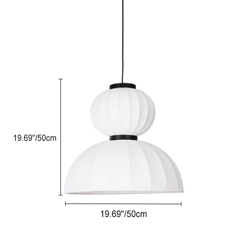 Japanese Creative Silk Fabric Round 1-Light Pendant Light