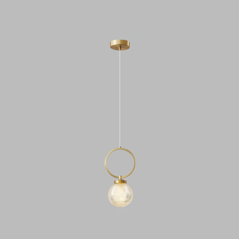 Lumière Nordique de Luxe Simple Boule de Verre Suspension à 1 Lumière 