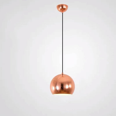 Nordic Light Luxury Rose Gold Wrought Iron Round 1-Light Pendant Light
