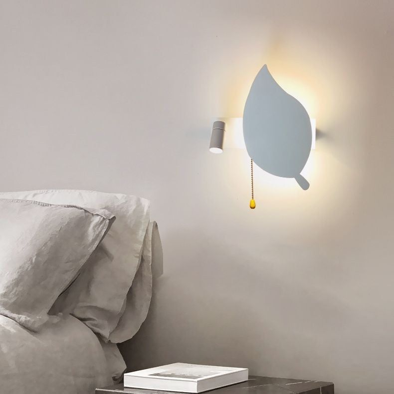 Applique Murale LED en Fer Aluminium Acrylique Feuille Ronde Minimaliste Moderne Pour Salon 