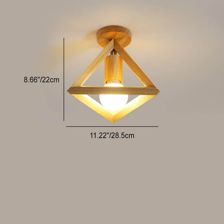 Japanischer minimalistischer hohler geometrischer Würfel 1-Licht Semi-Flush-Mount-Deckenleuchte 