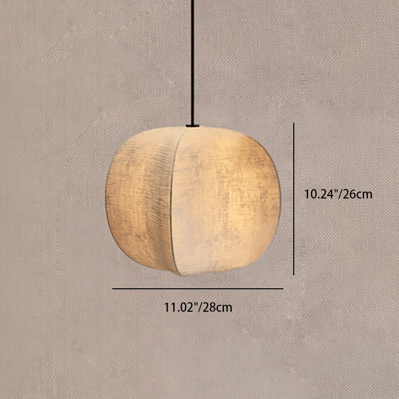 Forme de lanterne anti-soie Zen japonaise traditionnelle 1 lumière suspension pour salon 