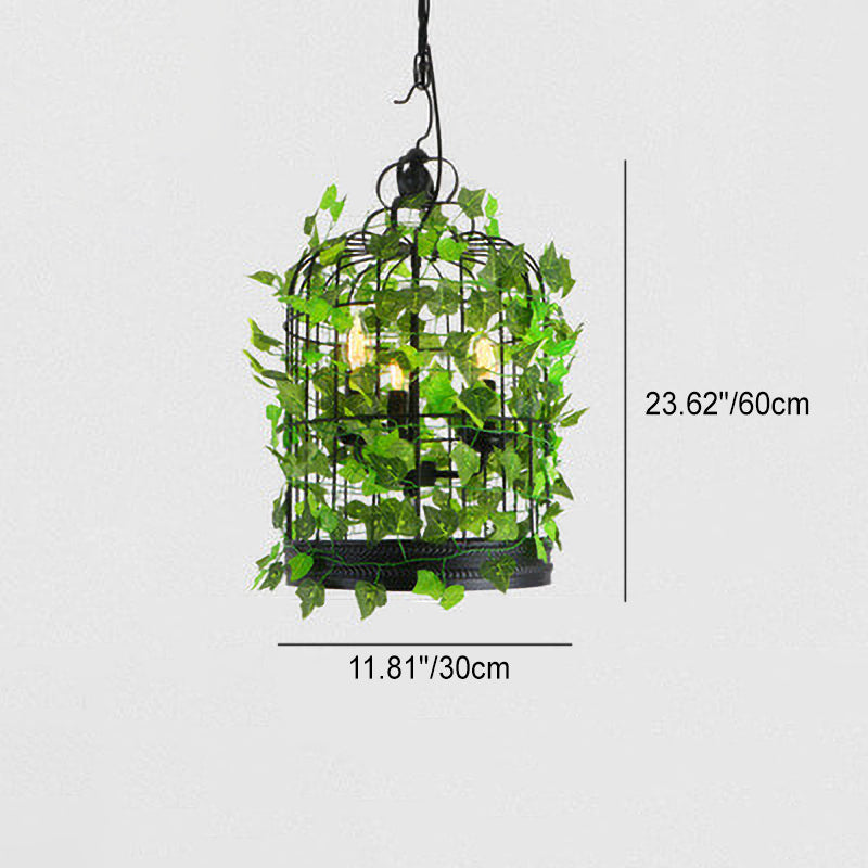 Farmhouse Basket Cage 1-Light Vine Pendant Light 4 Design