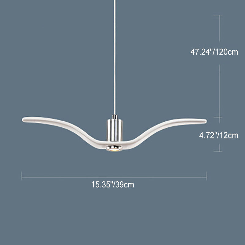 Personnalité créative nordique Suspension LED en fer forgé avec mouette 