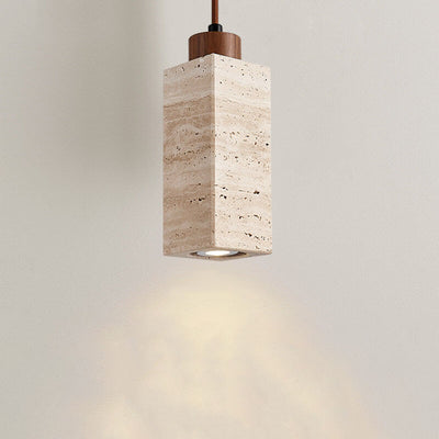 Japanese Wabi-sabi Solid Wood Stone 1/2/3-Light Island Light Chandelier