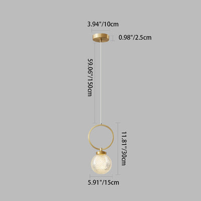 Nordisches Licht Luxus Einfaches Glas Ball 1-Licht Pendelleuchte 