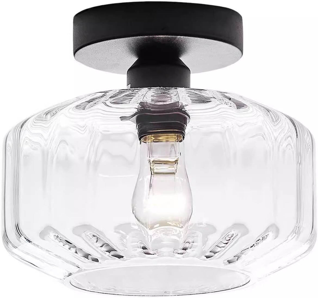 Luz de techo semiempotrada de 1 luz de vidrio de simplicidad moderna para dormitorio 