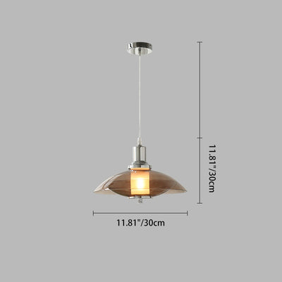 Zeitgenössische nordische bernsteinfarbene Glasscheibe aus Eisen mit 1 Licht für Wohnzimmer 