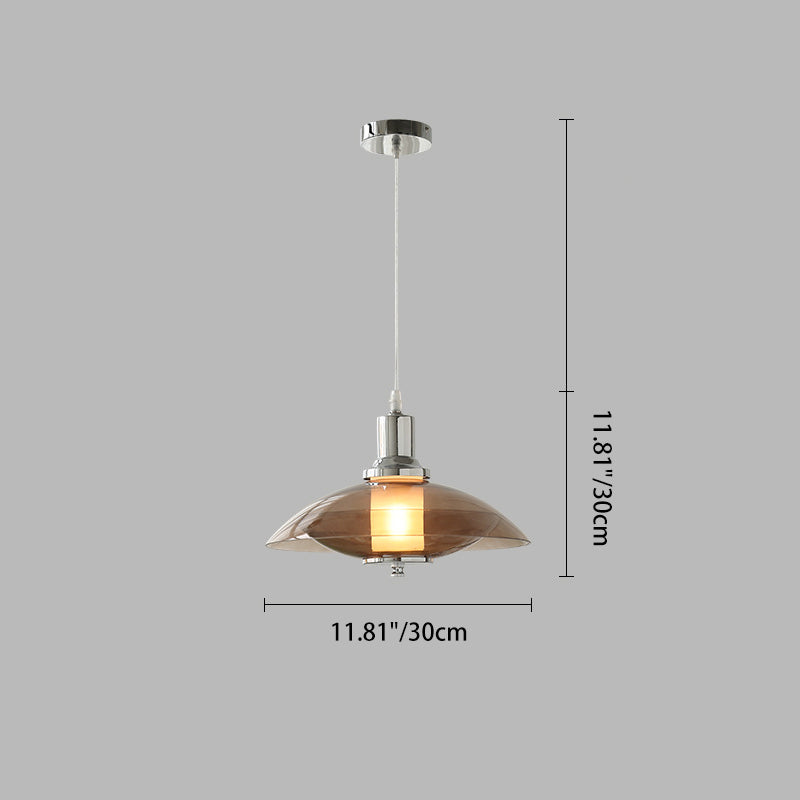 Zeitgenössische nordische bernsteinfarbene Glasscheibe aus Eisen mit 1 Licht für Wohnzimmer 