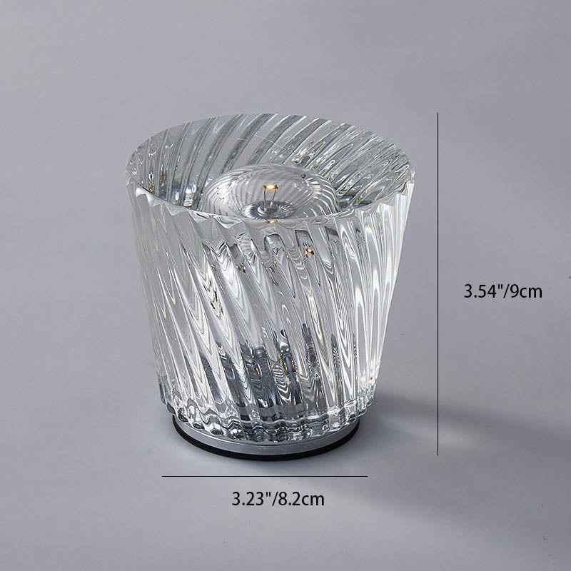 Contemporary Creative Cylinder Crystal LED Table Lamp For Bedroom