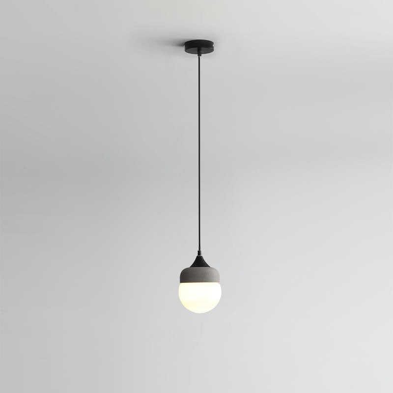 Zeitgenössische industrielle Kugel Zement Glas 1-Licht Pendelleuchte für Schlafzimmer 