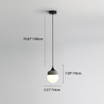 Contemporary Industrial Orb Cement Glass 1-Light Pendant Light For Bedroom