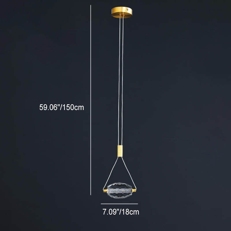 Moderne Art Deco Diamant Kristall Geometrische Kupfer LED Pendelleuchte für Wohnzimmer 