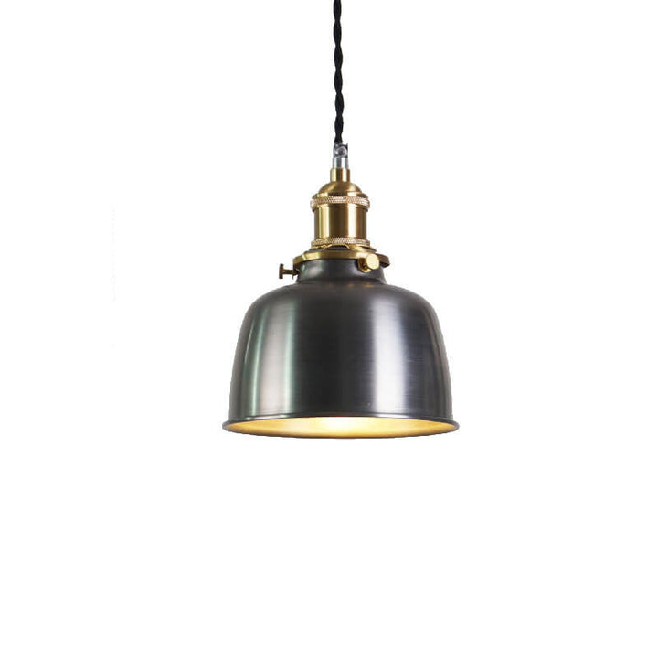 Contemporary Industrial Iron Dome Geometry Silver Copper 1-Light Pendant Light For Living Room