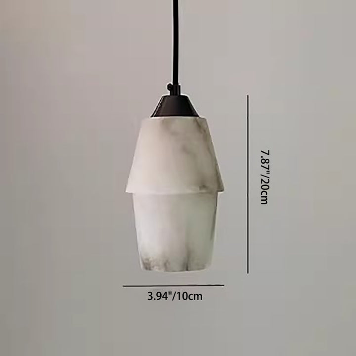 Suspension moderne minimaliste en cuivre et marbre à 1 lumière pour chambre 
