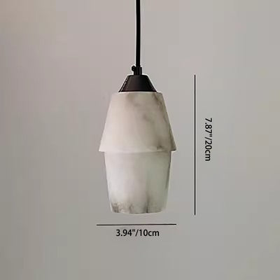 Moderne minimalistische Zylinder Kupfer Marmor 1-Licht Pendelleuchte für Schlafzimmer 