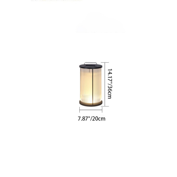 Modern Simplicity Cylinder Glass Steel 1-Light Landscape Light For Outdoor Patio