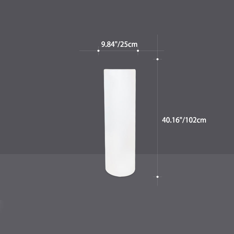 Lampe de jardin moderne minimaliste solaire étanche à LED PE en forme de cylindre avec fiche de sol 