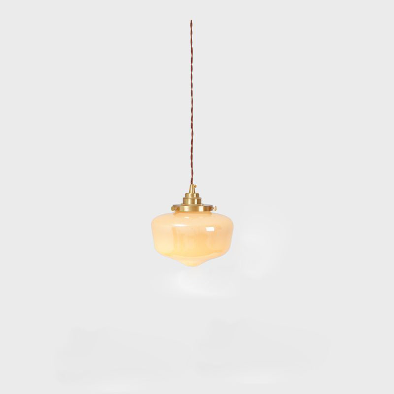 Lustre suspendu en laiton et verre nordique contemporain à 1 lumière pour salon 