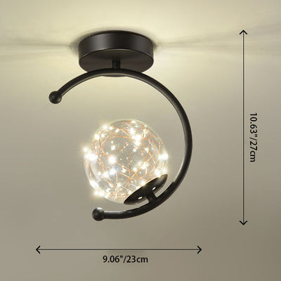 Moderne kreative Kugel voller Sterne Hardware Glas LED Deckenleuchte zur halbeinbau Montage 