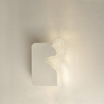Moderne Art Deco Acryl Rose Blume Schatten LED Wand Leuchte Lampe Für Wohnzimmer 