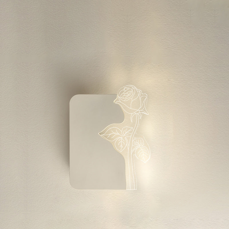 Moderne Art Deco Acryl Rose Blume Schatten LED Wand Leuchte Lampe Für Wohnzimmer 