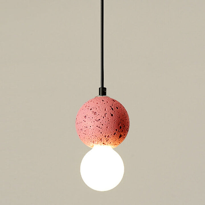Zeitgenössische skandinavische Orb Terrazzo 1-Licht Pendelleuchte für Schlafzimmer 