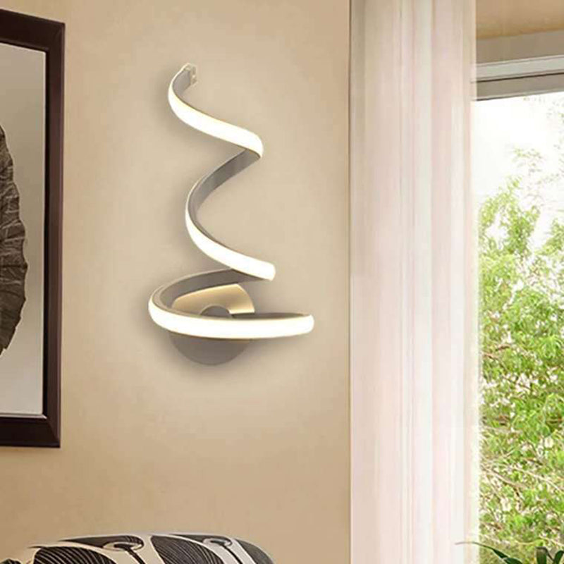 Zeitgenössische kreative Bar Wave Aluminium Acryl LED Wandleuchte Lampe für Wohnzimmer 