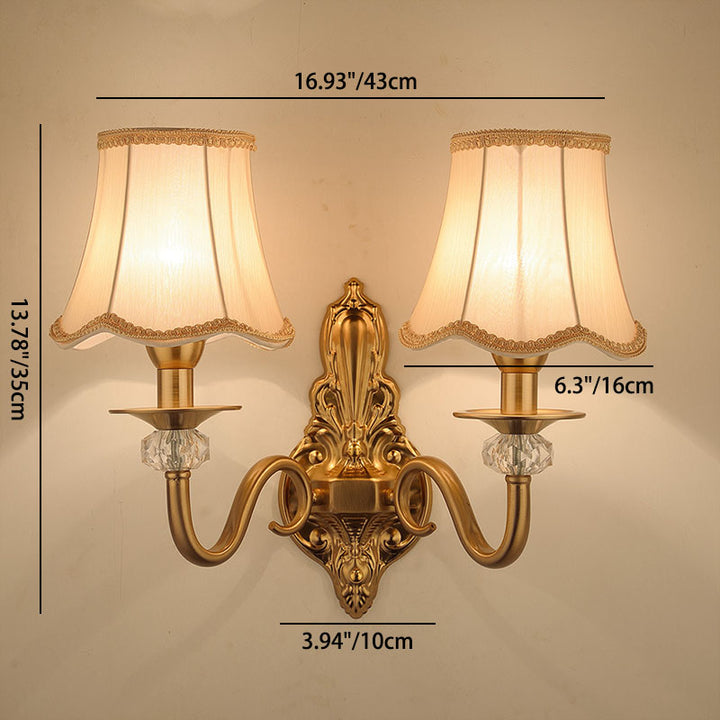 Applique murale moderne en tissu de luxe avec matériel 1/2 lumière pour salon 