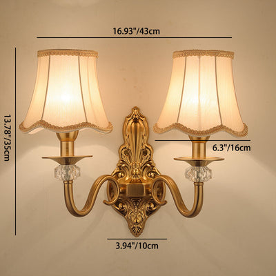 Moderne Luxus Hardware Stoff 1/2-Licht Wandleuchte Lampe für Wohnzimmer 